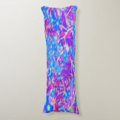 紫かわいらし色の青とライムグリーンの花 ボディピロー (正面縦)