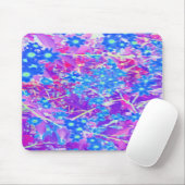 紫かわいらし色の青とライムグリーンの花 マウスパッド (マウス)