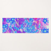 紫かわいらし色の青とライムグリーンの花 ヨガマット (正面(横))