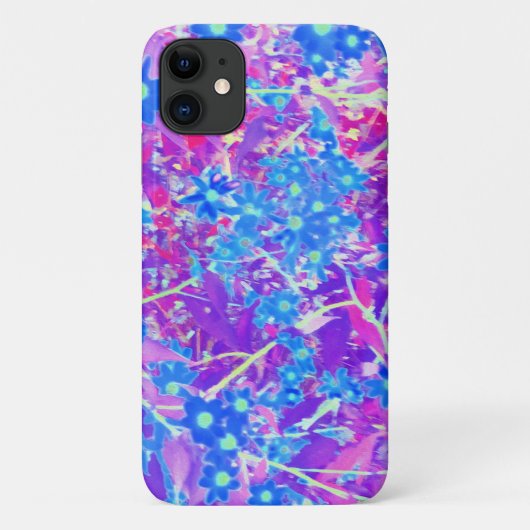 紫かわいらし色の青とライムグリーンの花 Case-Mate iPhoneケース (裏面)