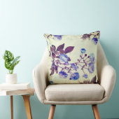 紫かわいらし花プリントオングリーン クッション (椅子)