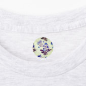 紫かわいらし花プリントオングリーン ラベル (貼付)