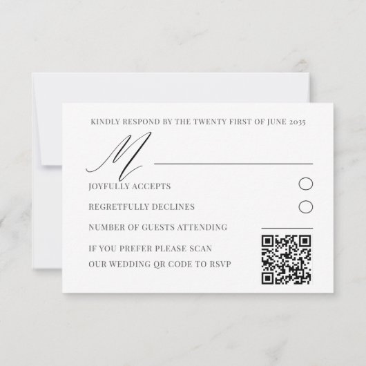 紫かわいらし花柄ウェディングRSVP 出欠カード (裏面)