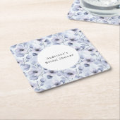 紫かわいらし花誕生日 スクエアペーパーコースター (アングル)