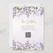 紫かわいらし薄紫 | QRコード誕生日パーティー 招待状 (裏面)