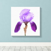 紫かわいらし虹花モダンフローラ素晴らし芸術 キャンバスプリント (インサイチュ (ウッドフロア))
