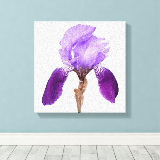 紫かわいらし虹花モダンフローラ素晴らし芸術 キャンバスプリント (インサイチュ (ウッドフロア))