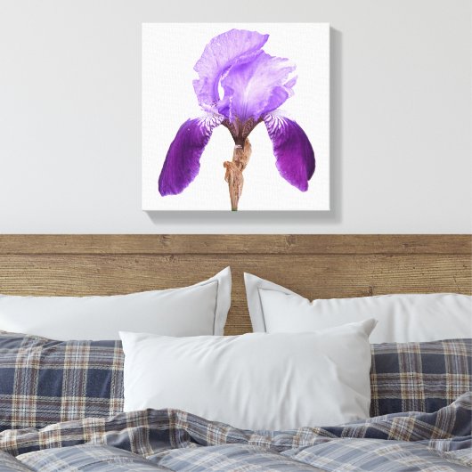 紫かわいらし虹花モダンフローラ素晴らし芸術 キャンバスプリント (インサイチュ (寝室))