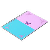 紫かわいらし蝶スパイラルフォトノートブック ノートブック (左側)