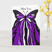 紫かわいらし蝶 |お恋しく思前 カード (黄色い花)