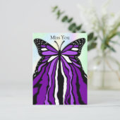 紫かわいらし蝶 |お恋しく思前 ポストカード (スタンド正面)