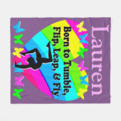 紫かわいらし裸パーソナライズされた毛布 フリースブランケット (正面(横))