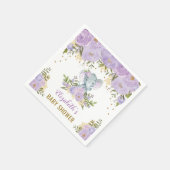 紫かわいらし象ベビーガールウォーター色フローラ スタンダードカクテルナプキン (角)