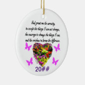 紫かわいらし野花セレニティ祈りの言葉写真 セラミックオーナメント (右)