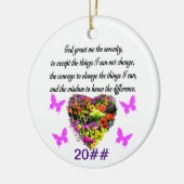 紫かわいらし野花セレニティ祈りの言葉写真 セラミックオーナメント (左)