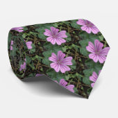紫かわいらし野花フローラネクタイ ネクタイ (ロール)