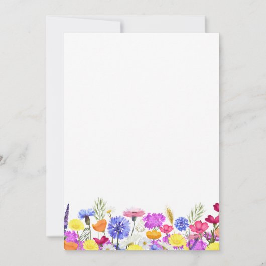 紫かわいらし野花成虫50誕生日 招待状 (裏面)