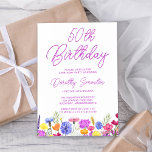 紫かわいらし野花成虫50誕生日 招待状<br><div class="desc">このかわいらし大人縁ど飾50歳の誕生の招待状の底にある野花。紫、青、黄色、オレンジ色の花は、この節目の誕生日にカラフルと幸せな祝デザインを作成する。そしてモダンシンプル紫書は新鮮なトレンディーtouchを加え保ている。開いた自由な気にレタリングフローはデイジーとバターカップと完璧に一致している。この50歳の誕生日の招待状は、ゲストが受け取った時に完璧なトーンを設定する。春や夏の誕生日パーティーのための楽しい選択。このアイテムはパープルワイルドフラワーかわいらしコレクションの一部である。50th誕生日の招待状スイートとパーティーテーマを簡単に作成するためにそれを使用する。</div>
