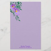 紫かわいらし野草写真縁どカスタム 便箋 (正面)