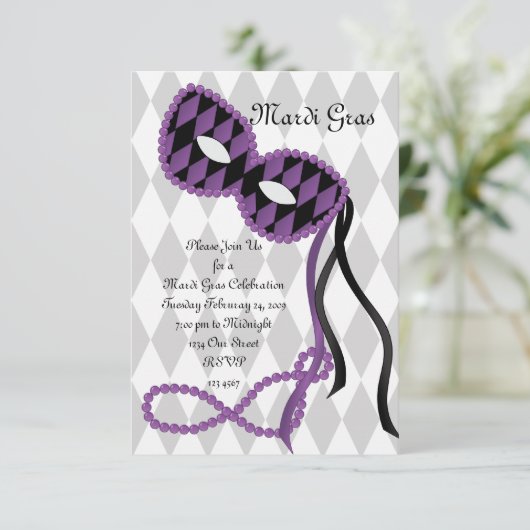 紫かわいらし面 招待状 (スタンド正面)