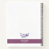 紫かわいらし/ティール(緑がかった色)水色フローラパーソナライズされた ノートブック (裏面)