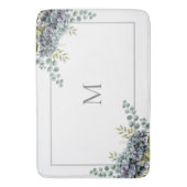 紫がかったユーカリモノグラムの属 バスマット (正面縦)