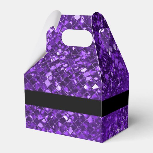 紫きらめくモザイク模様切妻用箱 フェイバーボックス (裏面サイド)