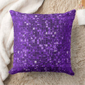 紫きらめくモザイク模様装飾用クッション クッション (ブランケット)