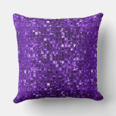 紫きらめくモザイク模様装飾用クッション クッション (裏面)