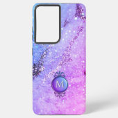 紫きらめく大理石モノグラムの SAMSUNG GALAXYケース (裏面)