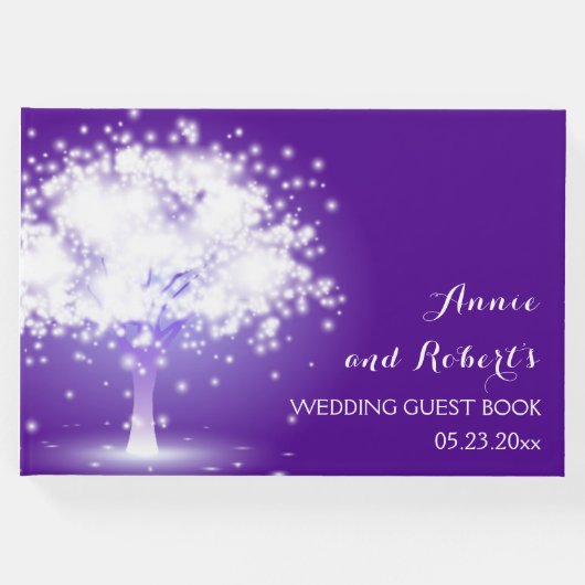 紫きらめく色の結婚木 ゲストブック (正面)