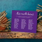 紫このロウソクはメモリにクラスの懇親会を燃やす フォトプラーク (側面)