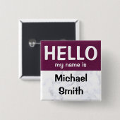 紫こんにちは私の名前はカスタムピンボタン 缶バッジ (正面&裏面)
