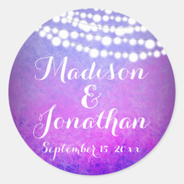 紫つるの妖精の光結婚の ラウンドシール