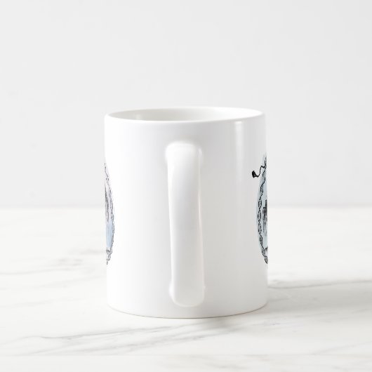 紫で女神を目覚めさせる コーヒーマグカップ (ハンドル)