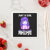 紫で本当にアニメが大好きな女の子 スタンダードカクテルナプキン (インサイチュ)