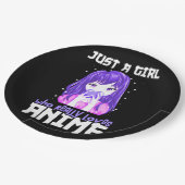 紫で本当にアニメが大好きな女の子 ペーパープレート (アングル)