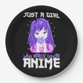 紫で本当にアニメが大好きな女の子 ペーパープレート (正面)