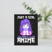 紫で本当にアニメが大好きな女の子 ポストカード (スタンド正面)