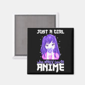 紫で本当にアニメが大好きな女の子 マグネット (正面/裏面)