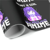 紫で本当にアニメが大好きな女の子 ラッピングペーパー (ロールコーナー)