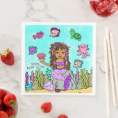 紫とかわいらしピンクのエスニック人魚誕生日 (インサイチュ)