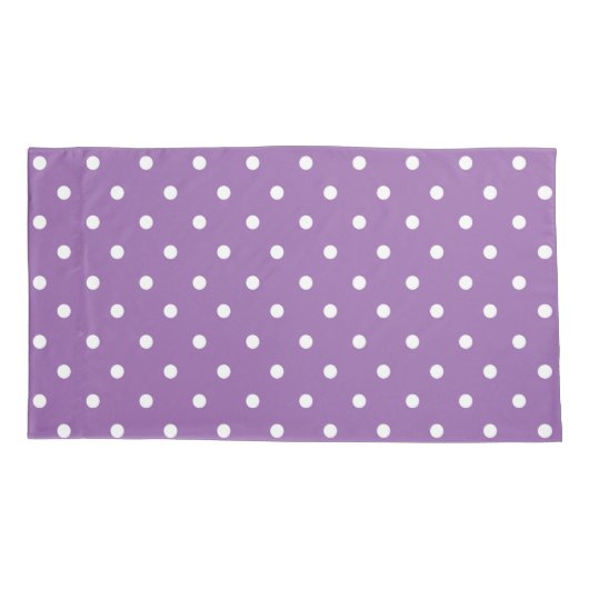 紫とかわいらし白の水玉模様 枕カバー (裏面)