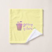 紫とかわいらし緑の春はこちら洗濯布 バスタオルセット (ウォッシュタオル)