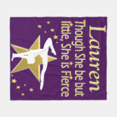 紫とかわいらし金ゴールドをパーソナライズ体操毛布 フリースブランケット (正面(横))