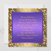 紫とかわいらし金ゴールドSweet sixteenパーティー 招待状 (裏面)