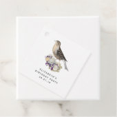 紫とアイボリーのフローラバードダマスク フェイバータグ (インサイチュ)