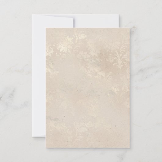 紫とアイボリーのフローラ結婚の 出欠カード (裏面)