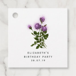 紫とアイボリーフローラ フェイバータグ