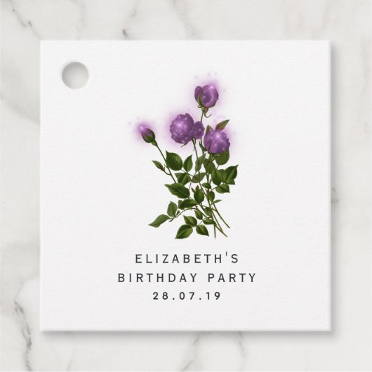 紫とアイボリーフローラ フェイバータグ (正面)